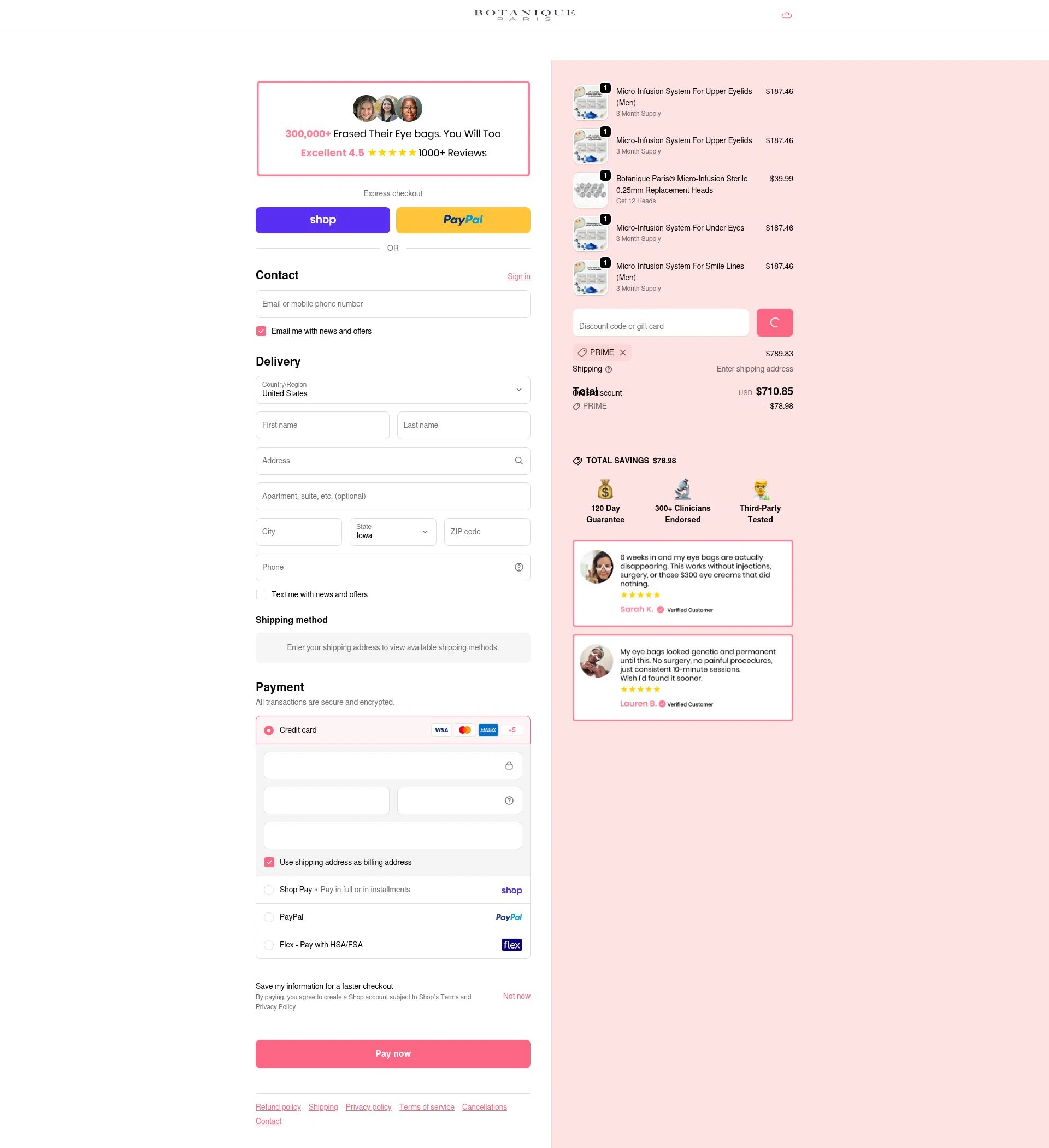 Botanique Paris checkout page showing Botanique Paris discount code box | Screenshot taken by SimplyCodes community member on Feb 14, 2026