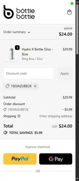 15EVAZUBECK coupon verification screenshot