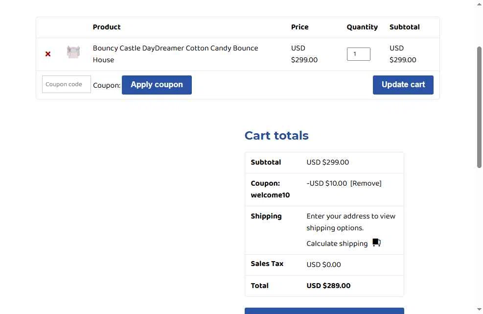 Bounceland checkout page showing Bounceland coupon code box | Screenshot taken by SimplyCodes community member on Jan 25, 2026