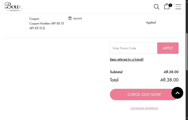 Boux Avenue checkout page showing Boux Avenue discount code box | Screenshot taken by SimplyCodes community member on May 13, 2025