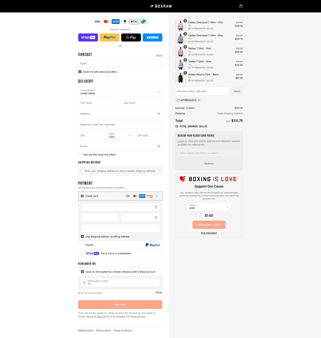 Boxraw checkout page showing Boxraw discount code box | Screenshot taken by SimplyCodes community member on Jul 31, 2025