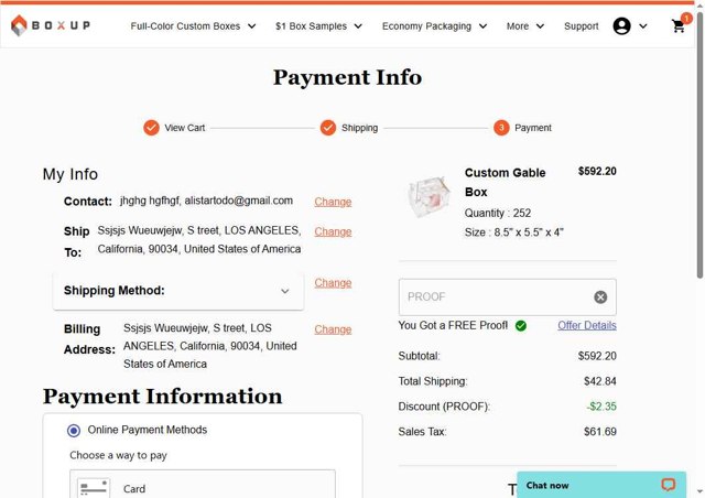 BOXUP checkout page showing BOXUP promo code box | Screenshot taken by SimplyCodes community member on Jun 4, 2025