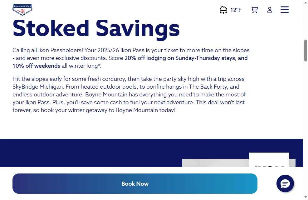 Boyne Mountain Resort checkout page showing Boyne Mountain Resort promo code box | Screenshot taken by SimplyCodes community member on Jan 27, 2026