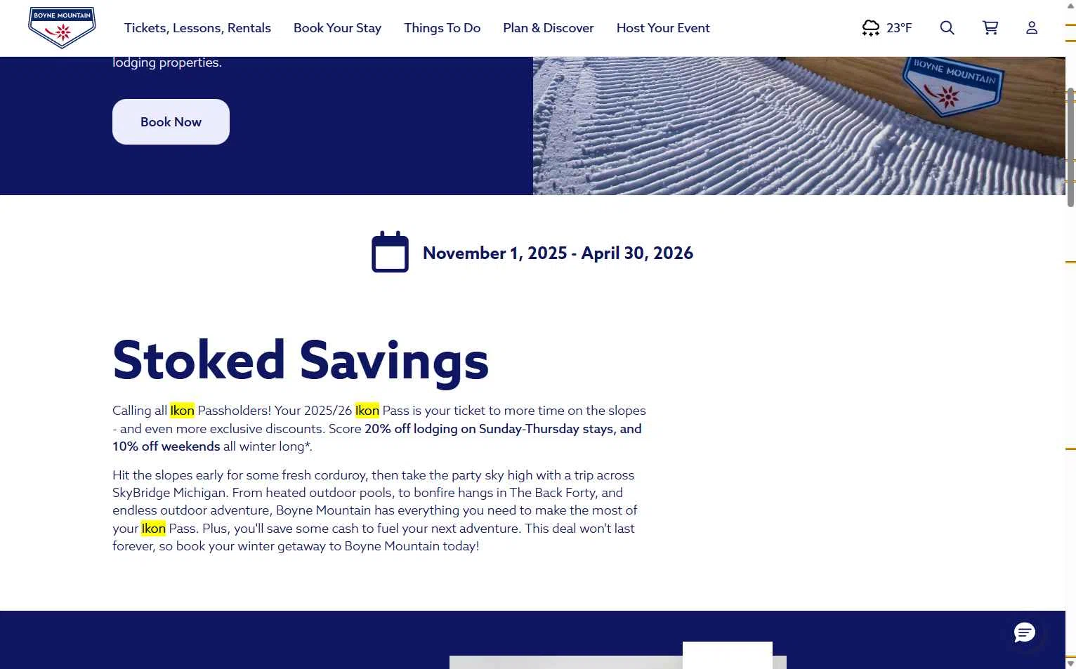 Boyne Mountain Resort checkout page showing Boyne Mountain Resort promo code box | Screenshot taken by SimplyCodes community member on Jan 16, 2026