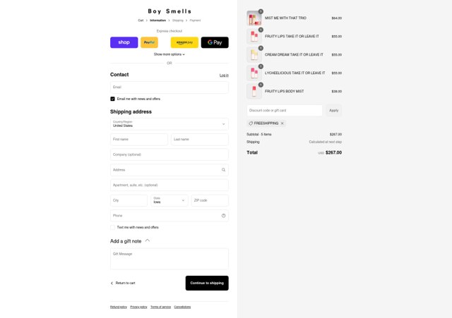 Boy Smells checkout page showing Boy Smells coupon code box | Screenshot taken by SimplyCodes community member on Sep 2, 2025