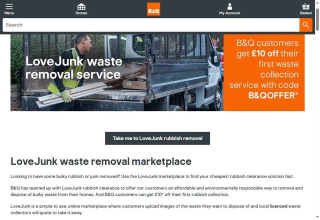 B&Q checkout page showing B&Q coupon code box | Screenshot taken by SimplyCodes community member on May 12, 2025