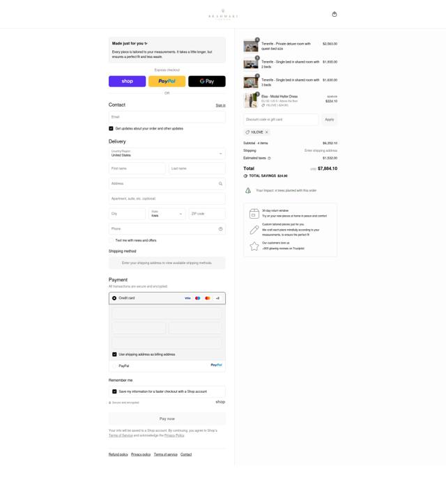 Brahmaki checkout page showing Brahmaki discount code box | Screenshot taken by SimplyCodes community member on Sep 14, 2025