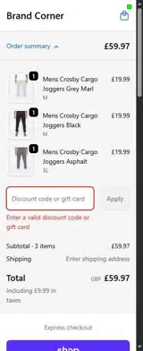 CARTBACK10 coupon verification screenshot