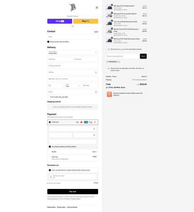 Branded Bills checkout page showing Branded Bills discount code box | Screenshot taken by SimplyCodes community member on Aug 23, 2025
