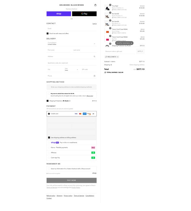 BRANDON BLACKWOOD checkout page showing BRANDON BLACKWOOD discount code box | Screenshot taken by SimplyCodes community member on Aug 13, 2025