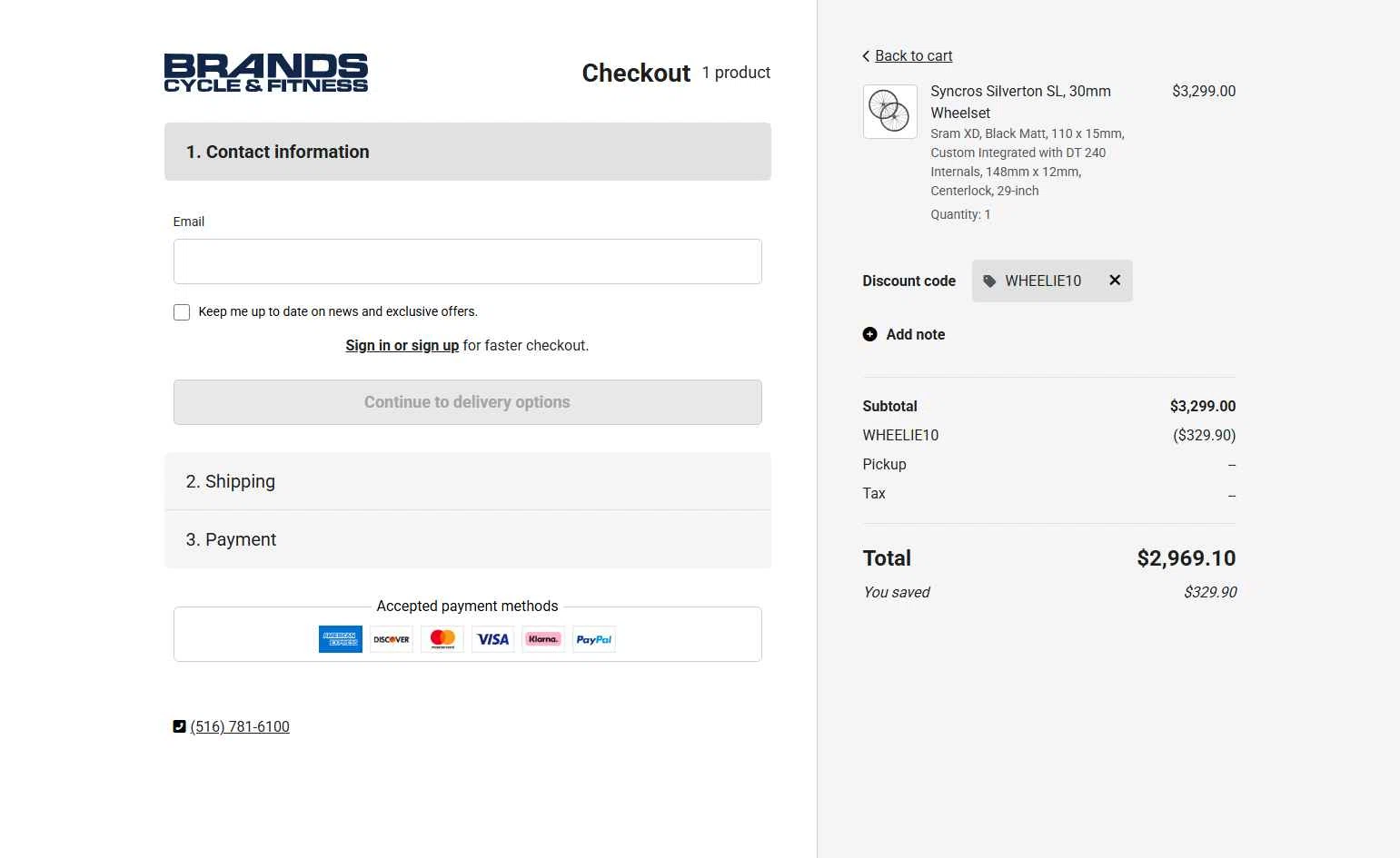 Brands Cycle and Fitness checkout page showing Brands Cycle and Fitness discount code box | Screenshot taken by SimplyCodes community member on Jan 17, 2026