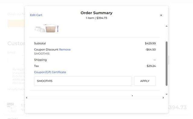 Braun checkout page showing Braun coupon code box | Screenshot taken by SimplyCodes community member on Aug 25, 2025