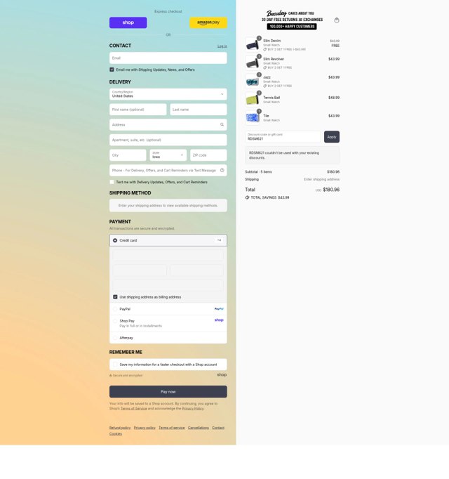 Braxley Bands checkout page showing Braxley Bands coupon code box | Screenshot taken by SimplyCodes community member on Aug 29, 2025