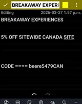 Breakaway Experiences coupon verification screenshot