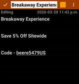 Breakaway Experiences coupon verification screenshot