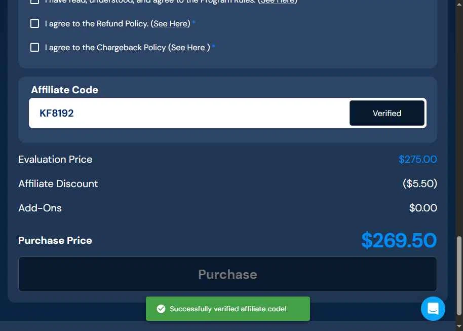 Breakout Trading checkout page showing Breakout Trading promo code box | Screenshot taken by SimplyCodes community member on Oct 3, 2025