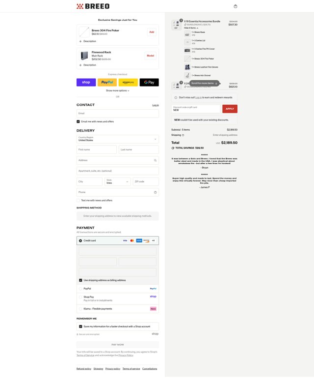 Breeo checkout page showing Breeo discount code box | Screenshot taken by SimplyCodes community member on Sep 7, 2025