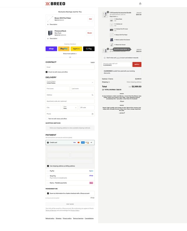 Breeo checkout page showing Breeo discount code box | Screenshot taken by SimplyCodes community member on Sep 7, 2025