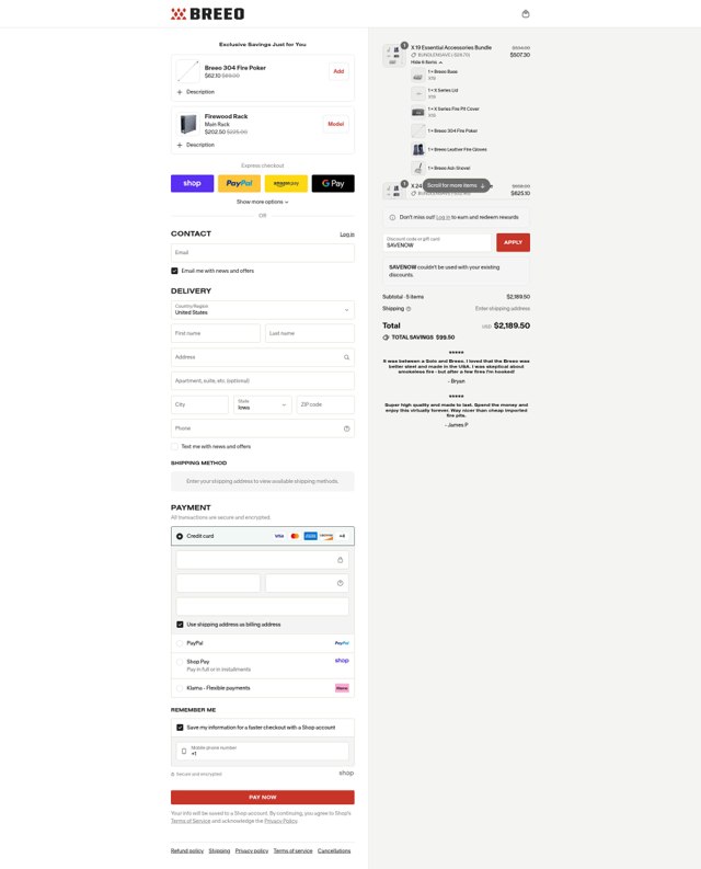 Breeo checkout page showing Breeo discount code box | Screenshot taken by SimplyCodes community member on Sep 7, 2025