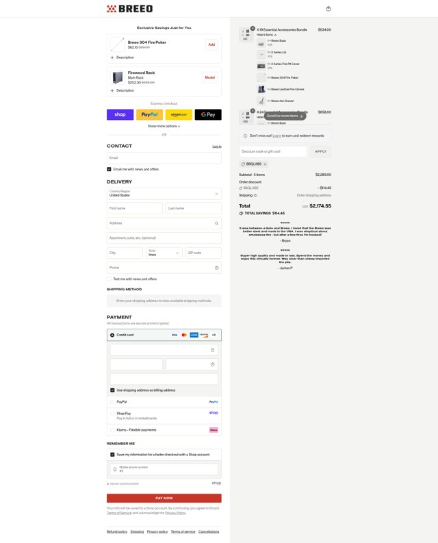 Breeo checkout page showing Breeo discount code box | Screenshot taken by SimplyCodes community member on Sep 7, 2025