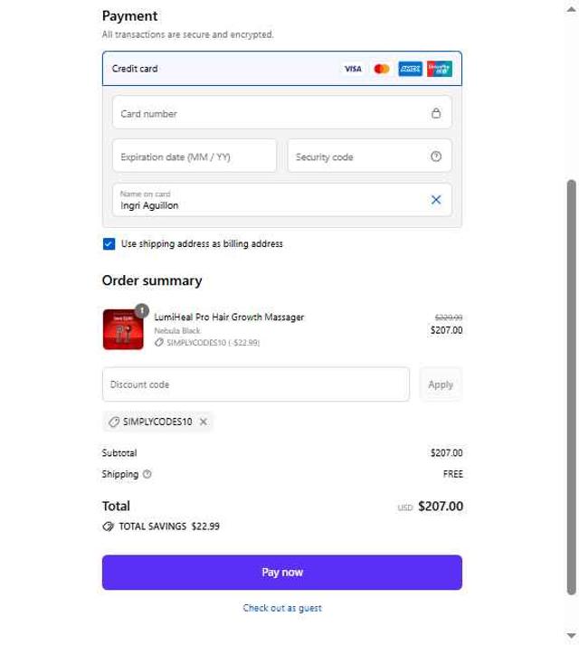 Breo checkout page showing Breo promo code box | Screenshot taken by SimplyCodes community member on Sep 10, 2025