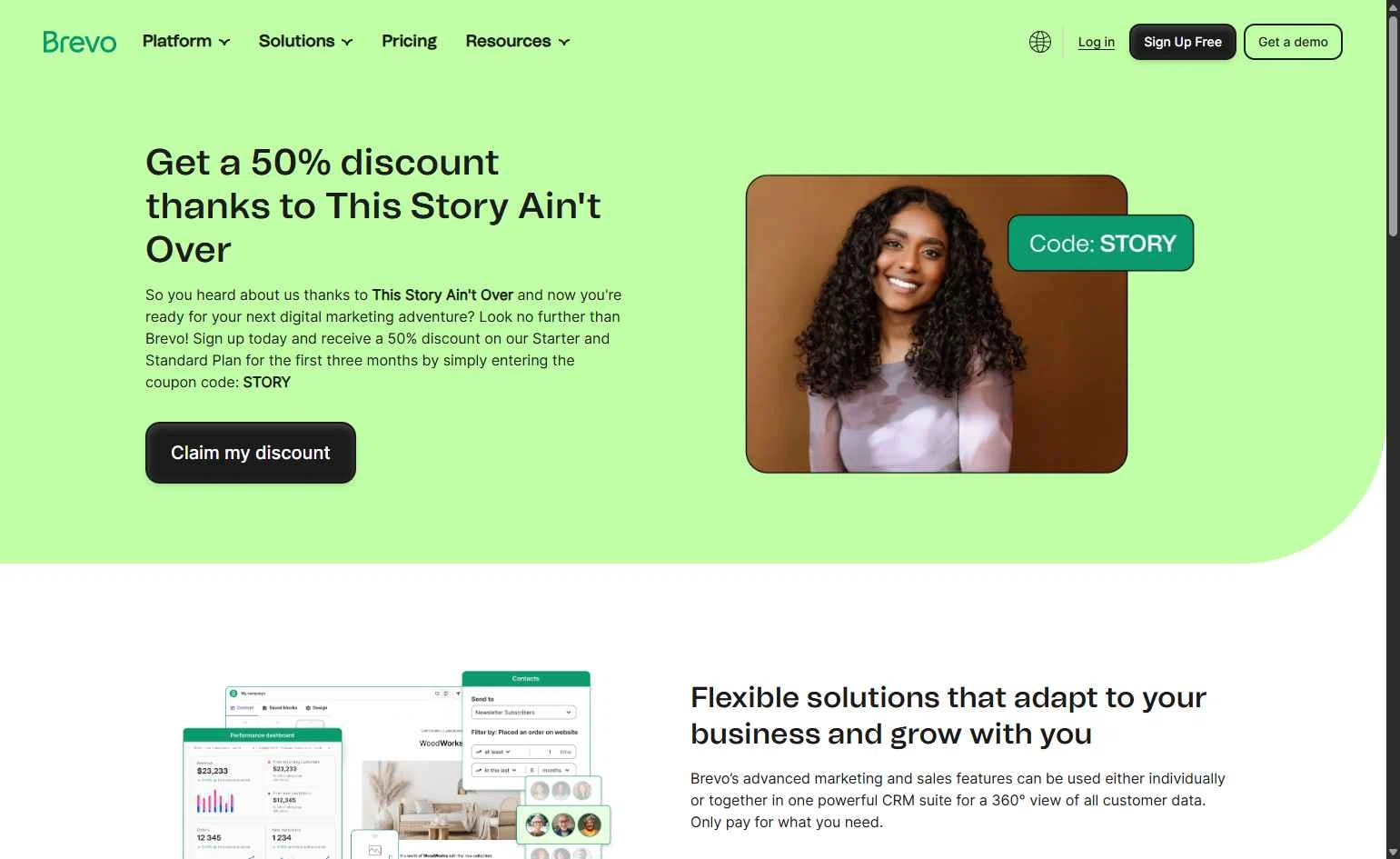Brevo checkout page showing Brevo coupon code box | Screenshot taken by SimplyCodes community member on Jan 5, 2026