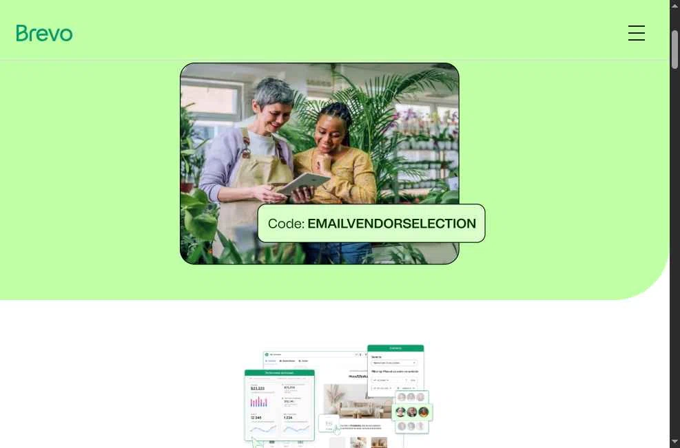 Brevo checkout page showing Brevo coupon code box | Screenshot taken by SimplyCodes community member on Jan 5, 2026