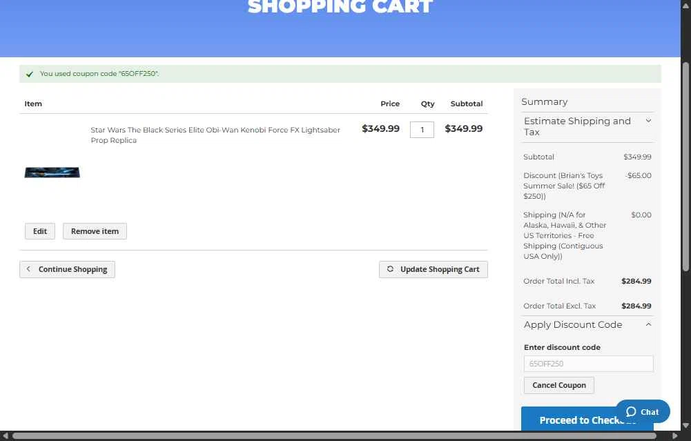 Brian's Toys checkout page showing Brian's Toys promo code box | Screenshot taken by SimplyCodes community member on Jun 30, 2025