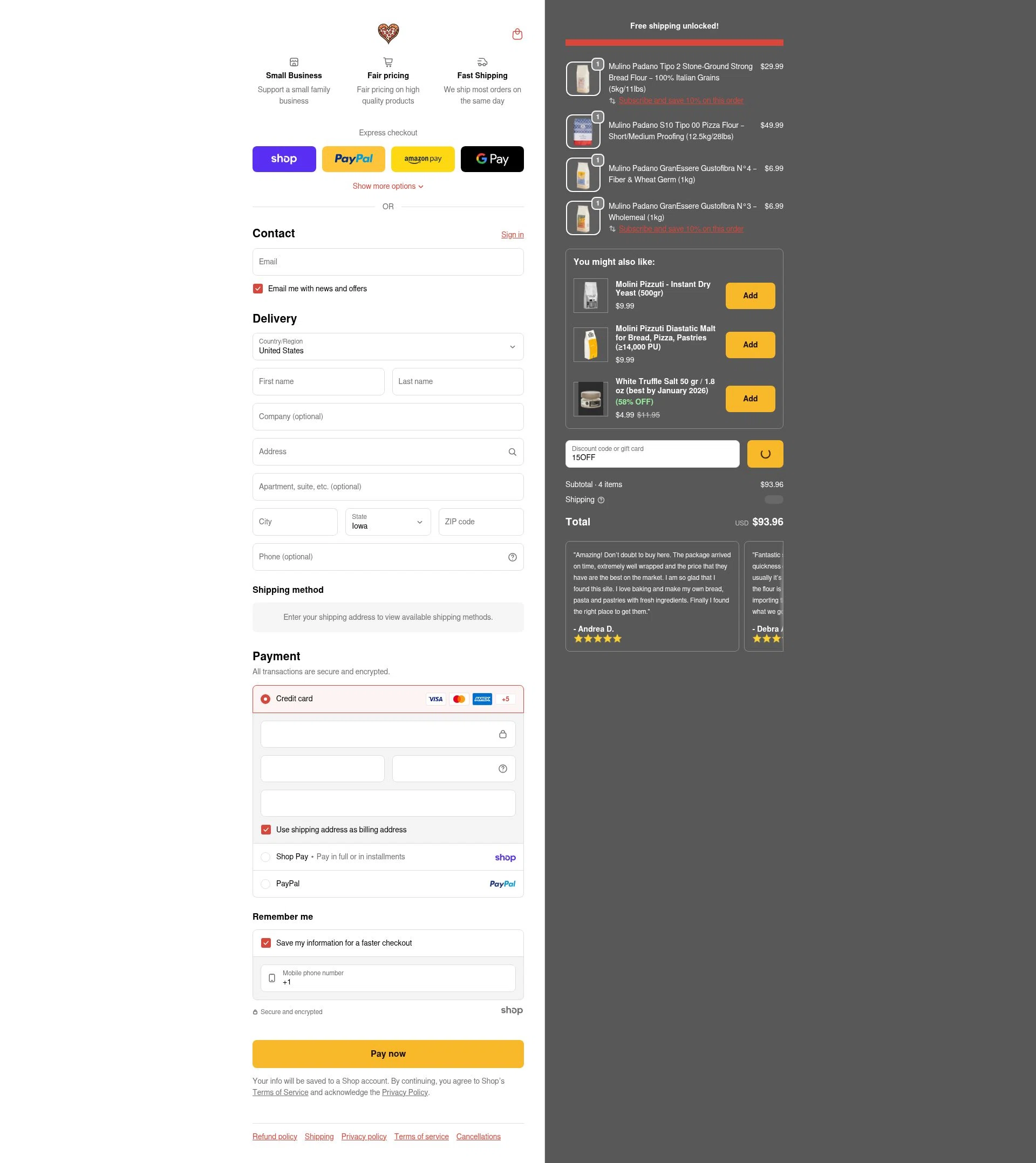 BrickOvenBaker checkout page showing BrickOvenBaker discount code box | Screenshot taken by SimplyCodes community member on Jan 24, 2026