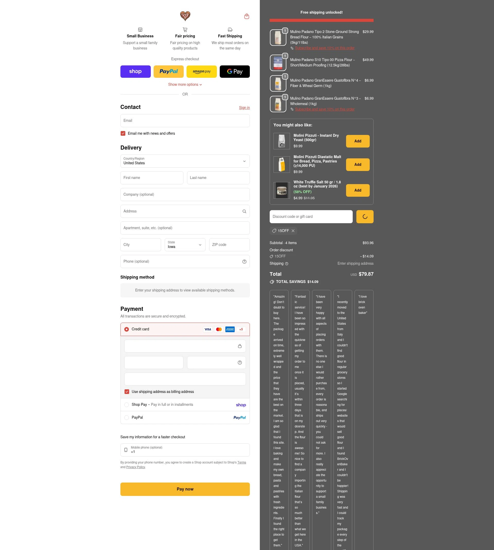 BrickOvenBaker checkout page showing BrickOvenBaker discount code box | Screenshot taken by SimplyCodes community member on Feb 2, 2026
