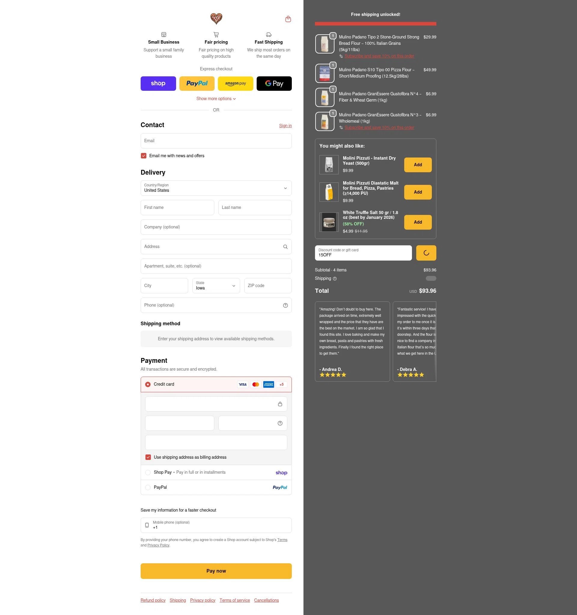 BrickOvenBaker checkout page showing BrickOvenBaker discount code box | Screenshot taken by SimplyCodes community member on Feb 6, 2026