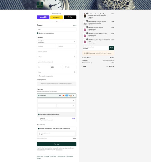 Bricks Masons checkout page showing Bricks Masons discount code box | Screenshot taken by SimplyCodes community member on Aug 28, 2025