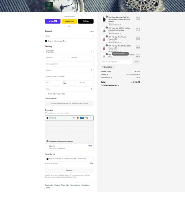 Bricks Masons checkout page showing Bricks Masons discount code box | Screenshot taken by SimplyCodes community member on Aug 28, 2025