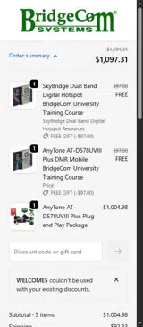 WELCOME5 coupon verification screenshot