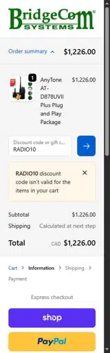 RADIO10 coupon verification screenshot