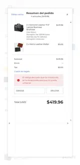 GRAD25 coupon verification screenshot