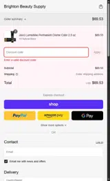 Brighton Beauty Supply coupon verification screenshot