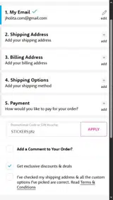 STICKERS382 coupon verification screenshot