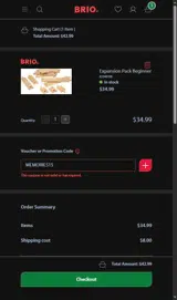 MEMORIES15 coupon verification screenshot