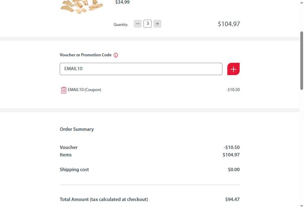 BRIO checkout page showing BRIO promo code box | Screenshot taken by SimplyCodes community member on Oct 22, 2025