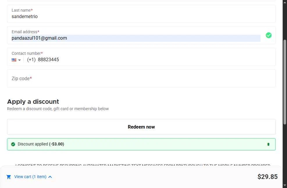 BRKTHROUGH checkout page showing BRKTHROUGH discount code box | Screenshot taken by SimplyCodes community member on Oct 11, 2025