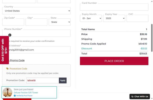 Broadway Basketeers checkout page showing Broadway Basketeers promo code box | Screenshot taken by SimplyCodes community member on Apr 25, 2025