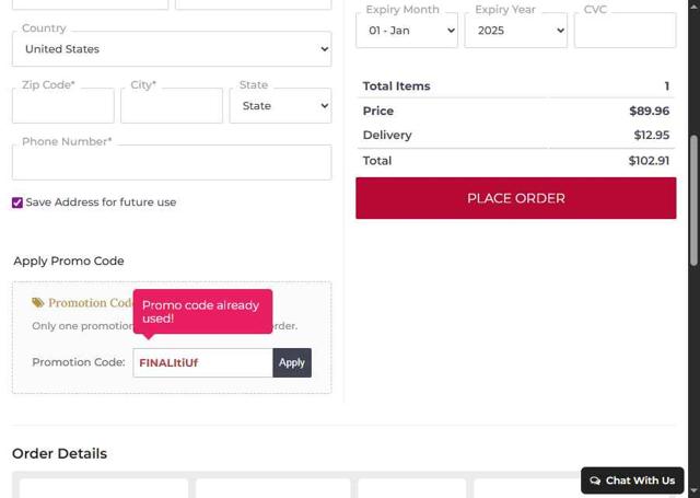 Broadway Basketeers checkout page showing Broadway Basketeers promo code box | Screenshot taken by SimplyCodes community member on Jun 25, 2025