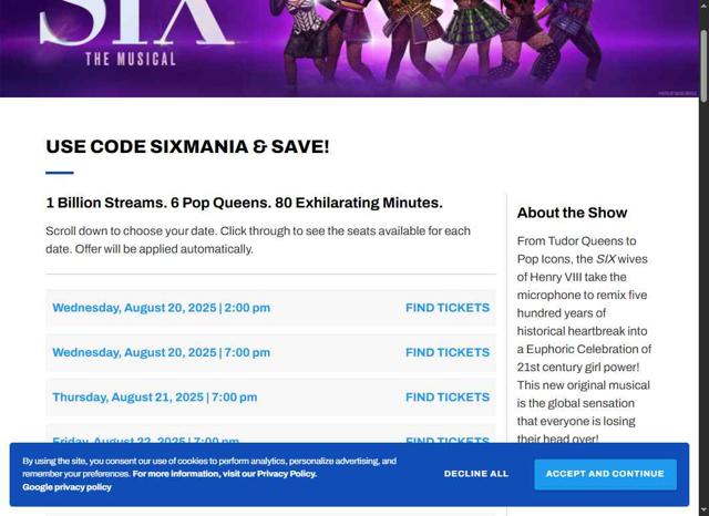 Broadway Direct checkout page showing Broadway Direct promo code box | Screenshot taken by SimplyCodes community member on Aug 20, 2025