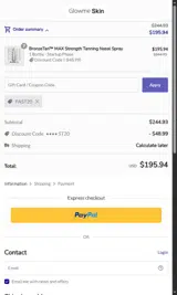 FAST20 coupon verification screenshot