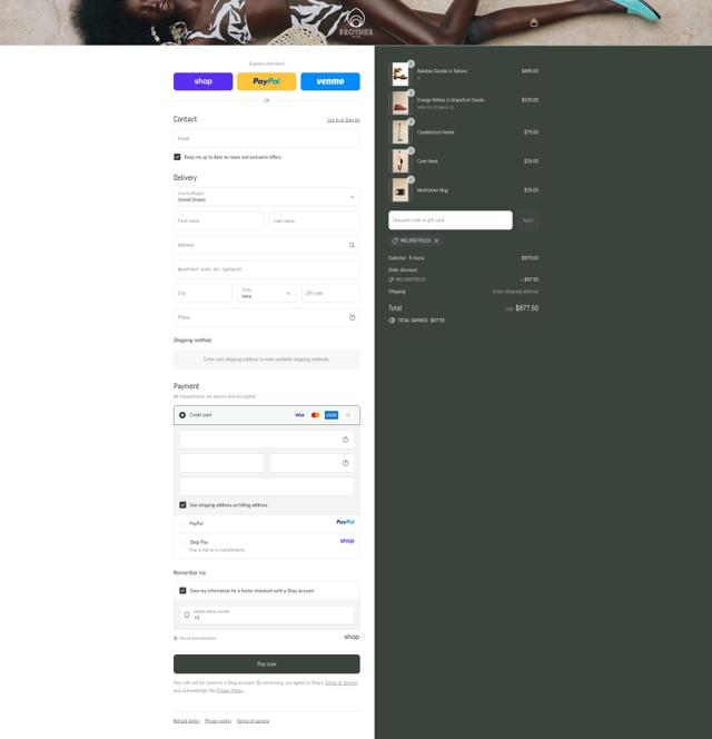Brother Vellies checkout page showing Brother Vellies promo code box | Screenshot taken by SimplyCodes community member on Sep 16, 2025