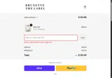 Brunette the Label coupon verification screenshot