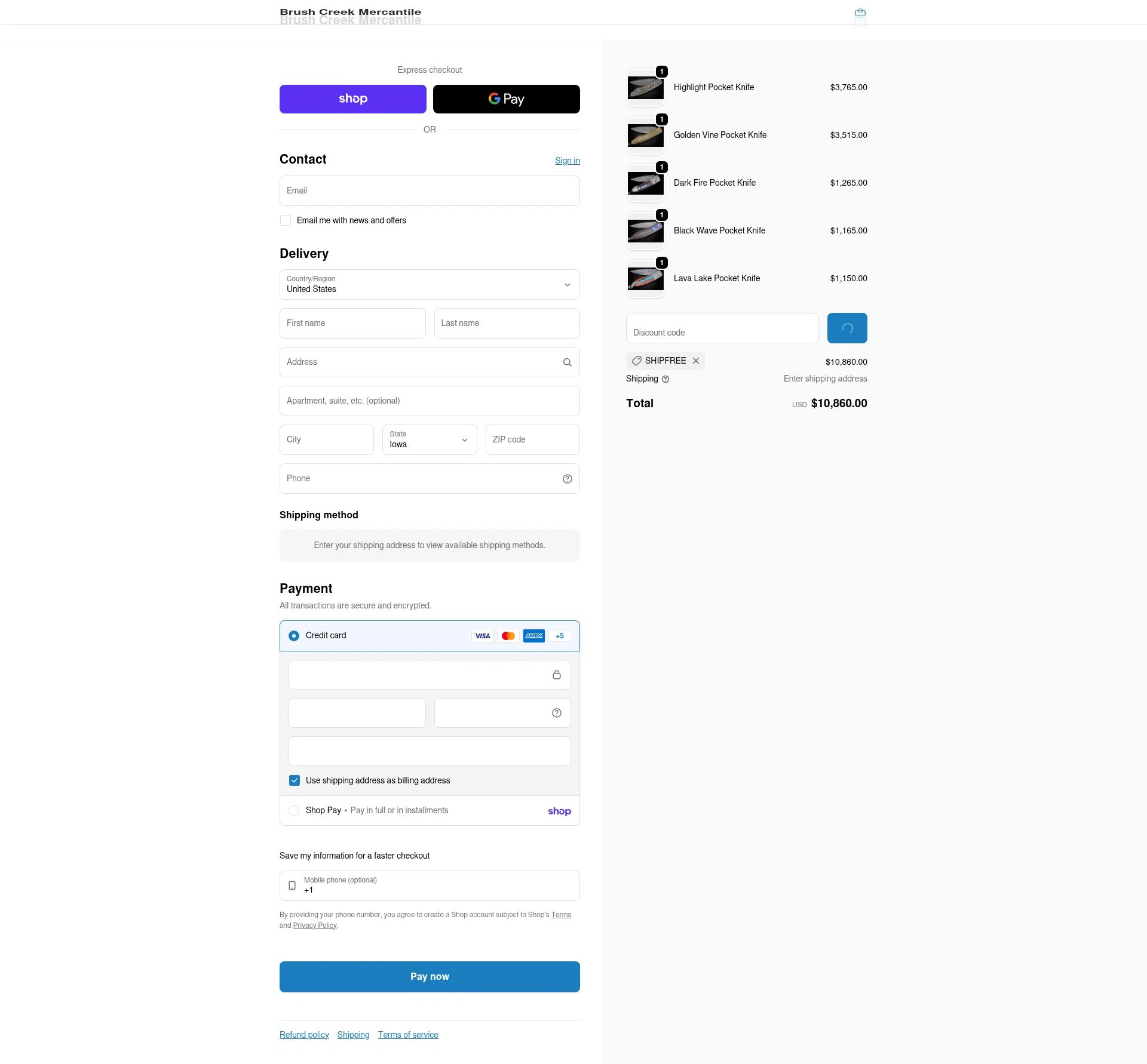 Brush Creek Ranch checkout page showing Brush Creek Ranch promo code box | Screenshot taken by SimplyCodes community member on Feb 3, 2026
