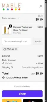 POCHO coupon verification screenshot