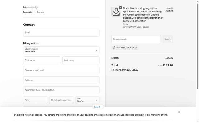 BSI Knowledge checkout page showing BSI Knowledge promo code box | Screenshot taken by SimplyCodes community member on Jul 11, 2025